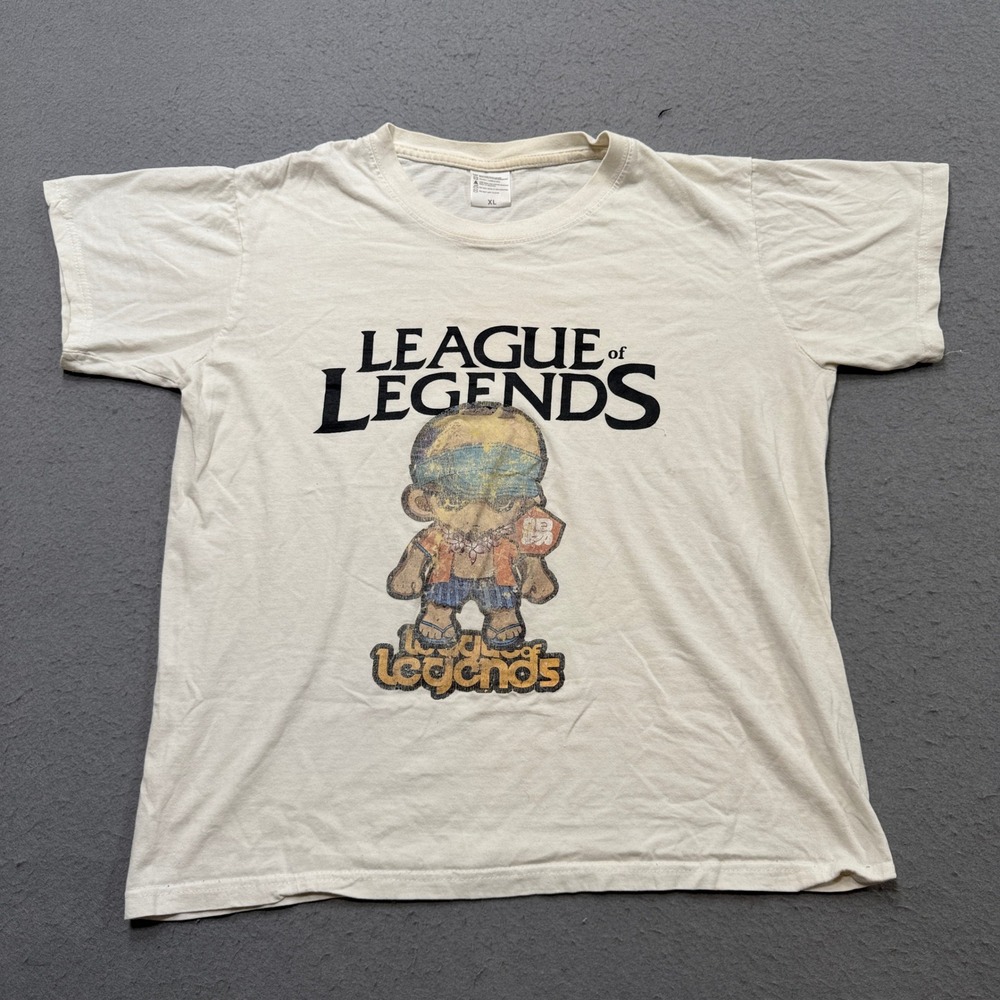 League Of Legends Graphic T-Shirt Men's XL White Short Sleeve Video Game LOL